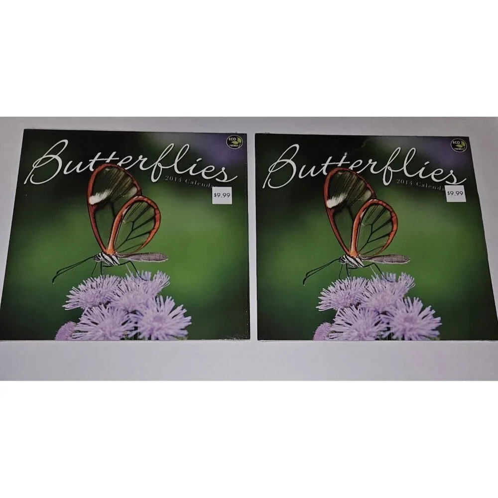 7 Dups 2014 Butterflies Calendar Lot 12x12 Prop (dates line up with 2025) SEALED